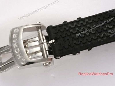 Replica Chopard Black Rubber strap Tire Style w/ SS Deployment Buckle